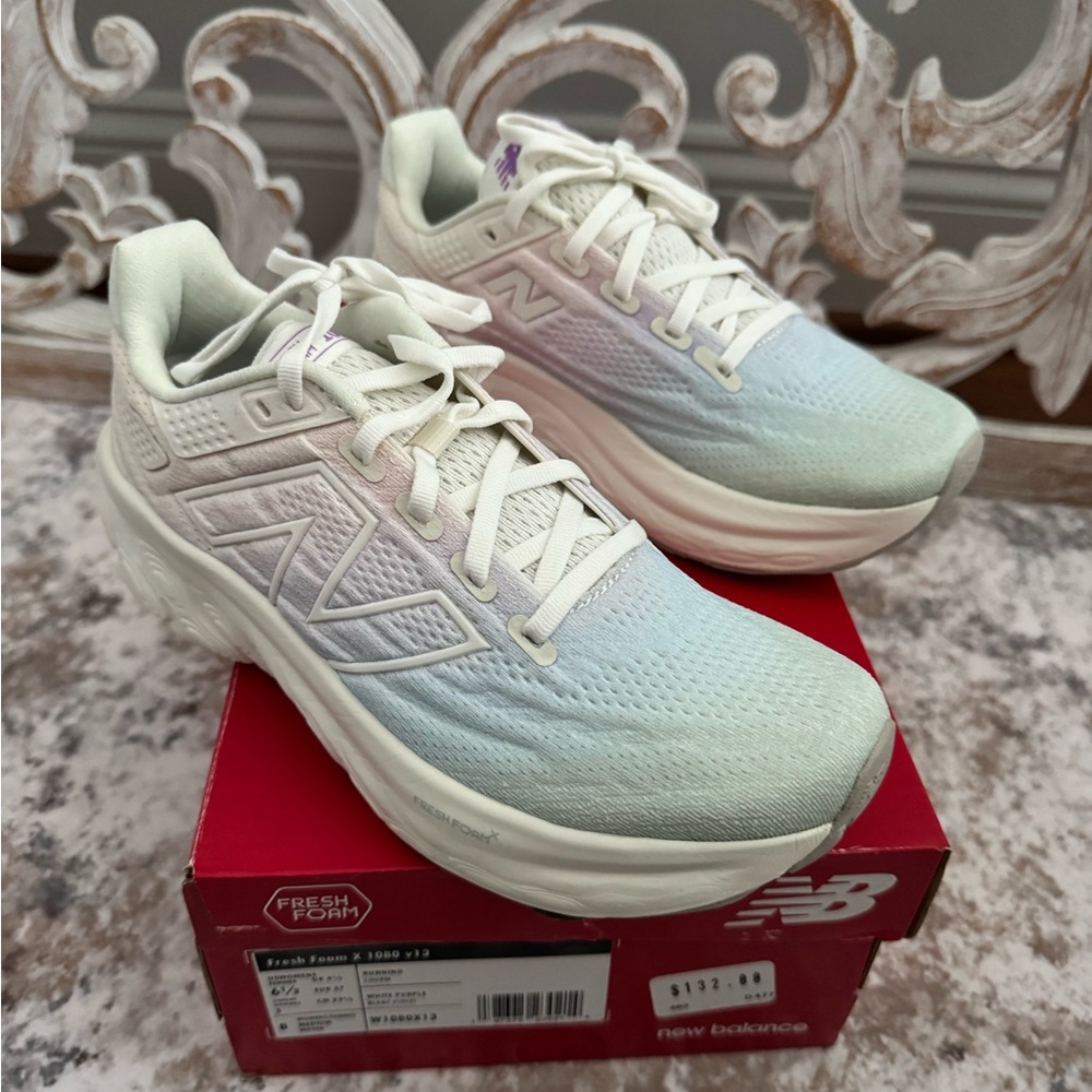 New Balance Women's Fresh Foam Sneakers - White and Light Blue